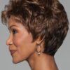 Women's Short Gray Curly Synthetic Wig Basic Cap