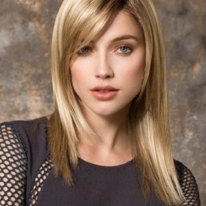 Women Red Layered Synthetic Lace Front Wig Mono Part By Rooted