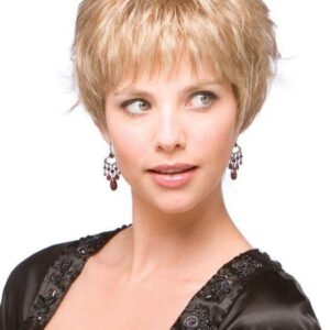 Women's Blonde Straight Synthetic Wig Mono Top