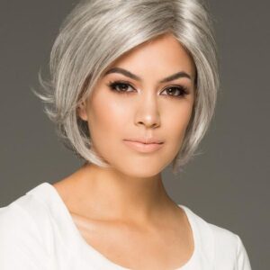 Angie | Gray Straight Red Lace Front Synthetic Blonde Black Mid-Length Wigs - wigglytuff.net