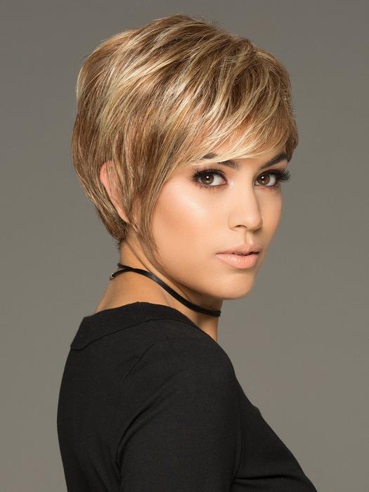 Cinch | Blonde Women's Short Gray Red Layered Synthetic Wigs - wigglytuff.net