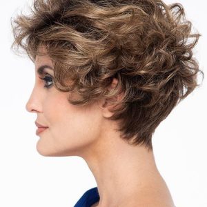 Carrisa | Black Blonde Curly Rooted Gray Short Wavy Lace Front Wigs - wigglytuff.net