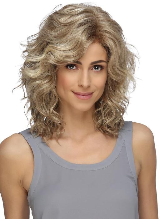Finn | Brunette Curly Lace Front Blonde Rooted Synthetic Wigs - wigglytuff.net