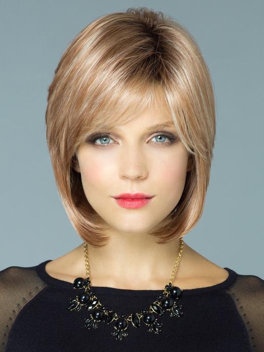 Cameron | Brunette Mid-Length Blonde Straight Women's Synthetic Black Rooted Wigs - wigglytuff.net