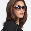 Work it | Brunette Rooted Blonde Lace Front Mid-Length Black Synthetic Women's Wigs - wigglytuff.net