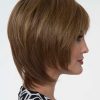 Dena | Layered Straight Brunette Blonde Rooted Short Red Monofilament Wigs - wigglytuff.net