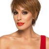 Destiny | Layered Straight Brunette Blonde Rooted Women's Short Red Wigs - wigglytuff.net