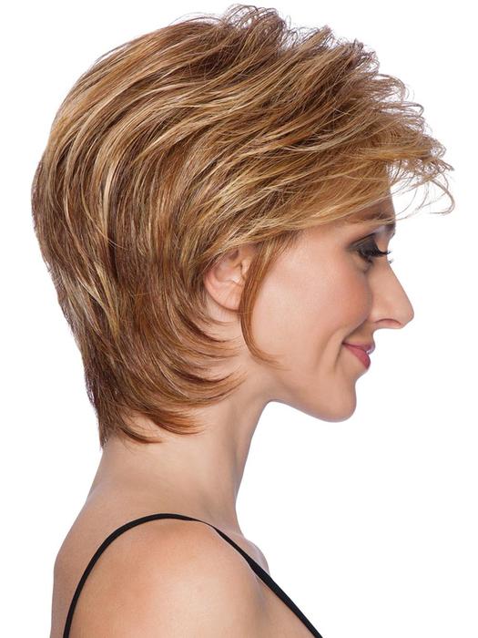 Short Tapered Crop | Layered Brunette Short Synthetic Women's Straight Wigs - wigglytuff.net