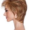 Short Tapered Crop | Layered Brunette Short Synthetic Women's Straight Wigs - wigglytuff.net