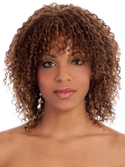 Jozefina | Curly Synthetic Mid-Length Black Blonde Wigs - wigglytuff.net