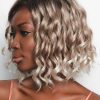 Julie | Curly Monofilament New Arrivals Red Synthetic Lace Front Blonde Rooted Wigs - wigglytuff.net