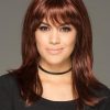 Leyla | Straight Red Women's Synthetic Black Rooted Wigs - wigglytuff.net
